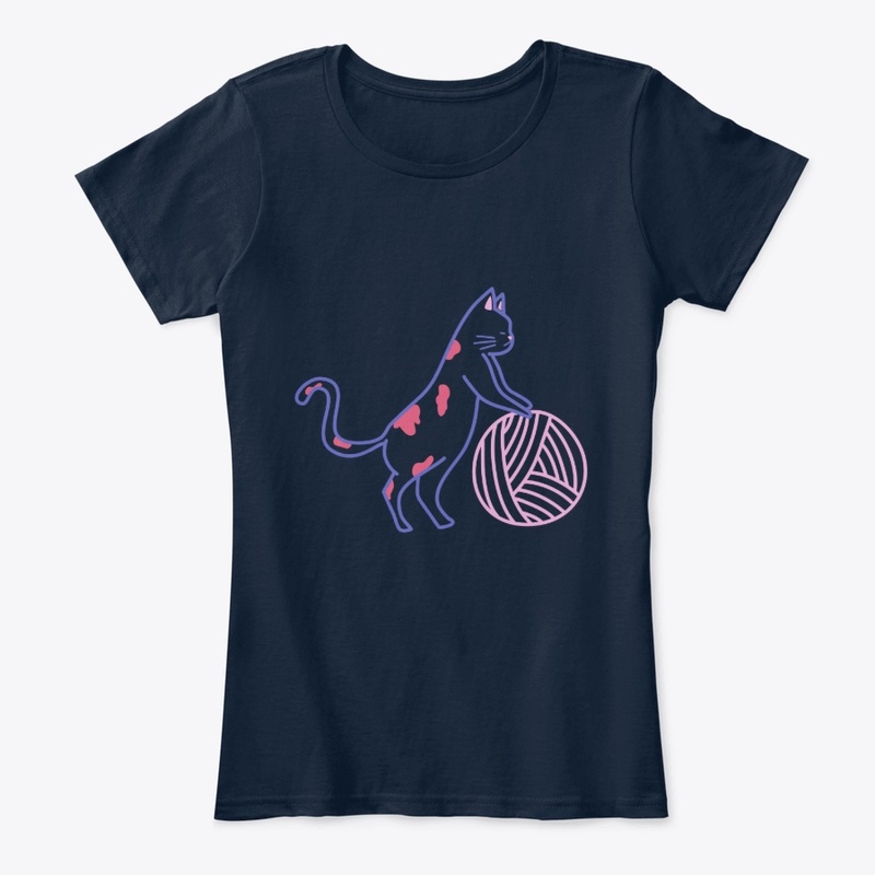 cute cat with yarn bomb
