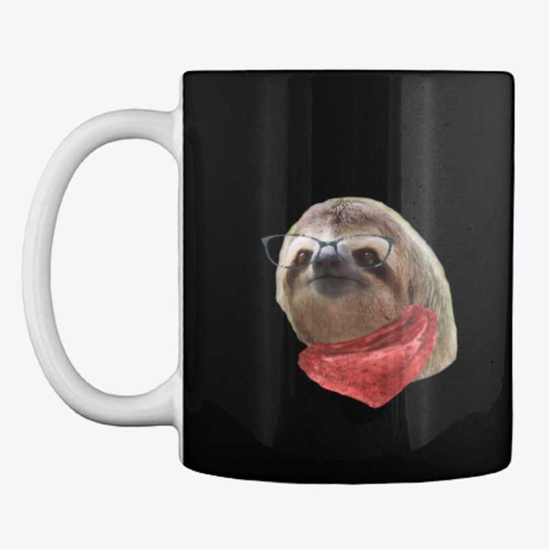 Sloth Black Glasses Red Scarf Sloths In