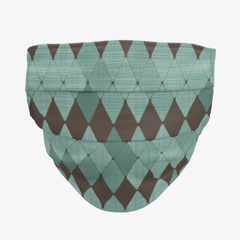 Black and Blue Argyle Face Mask