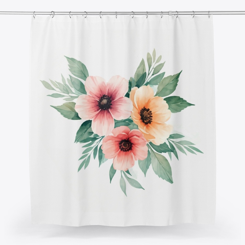 Shower curtain flower style.