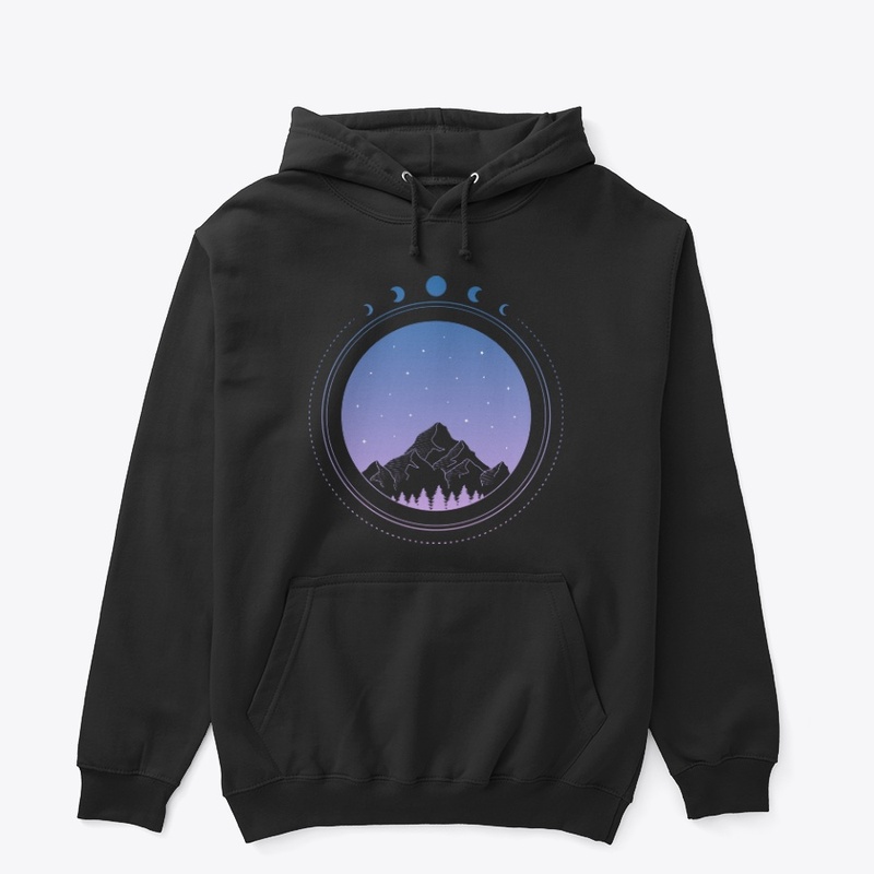 Sacred Geometry with Mountains and moon