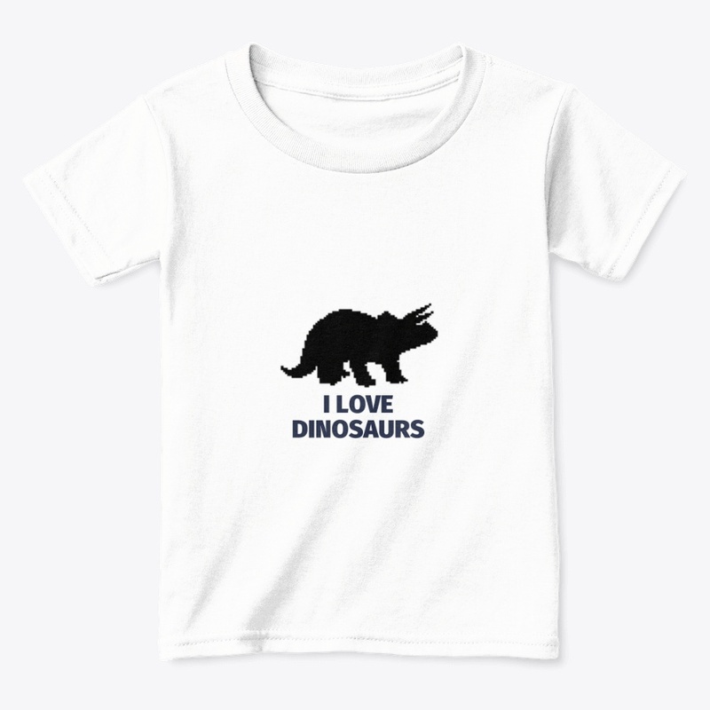 Pixel Art Dinosaur 14 White