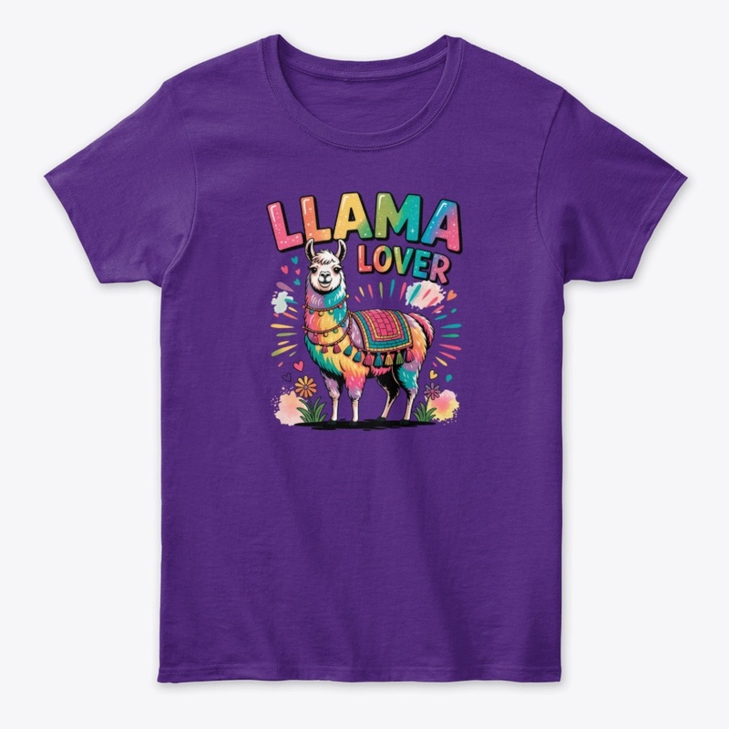 Llama Lover Rainbow Tee