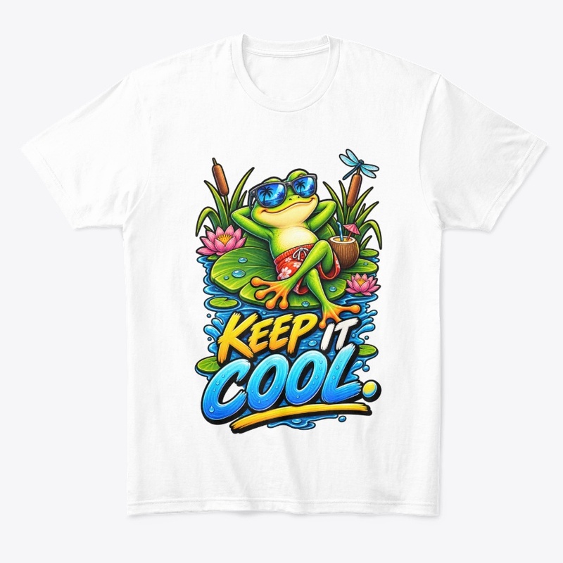 Keep It Cool Funny Frog T-Shirt Design 