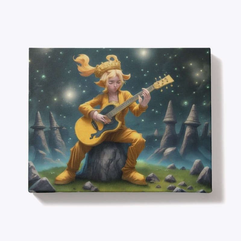 Guitar player under the stars