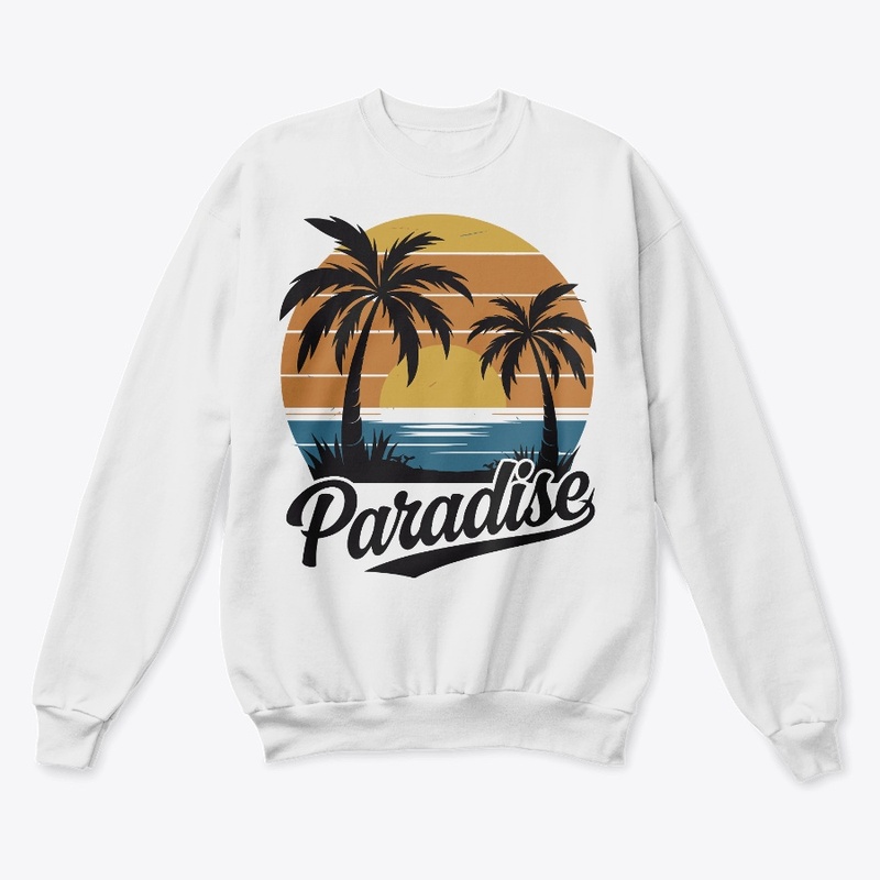 sunset and palm trees T-shirt design.