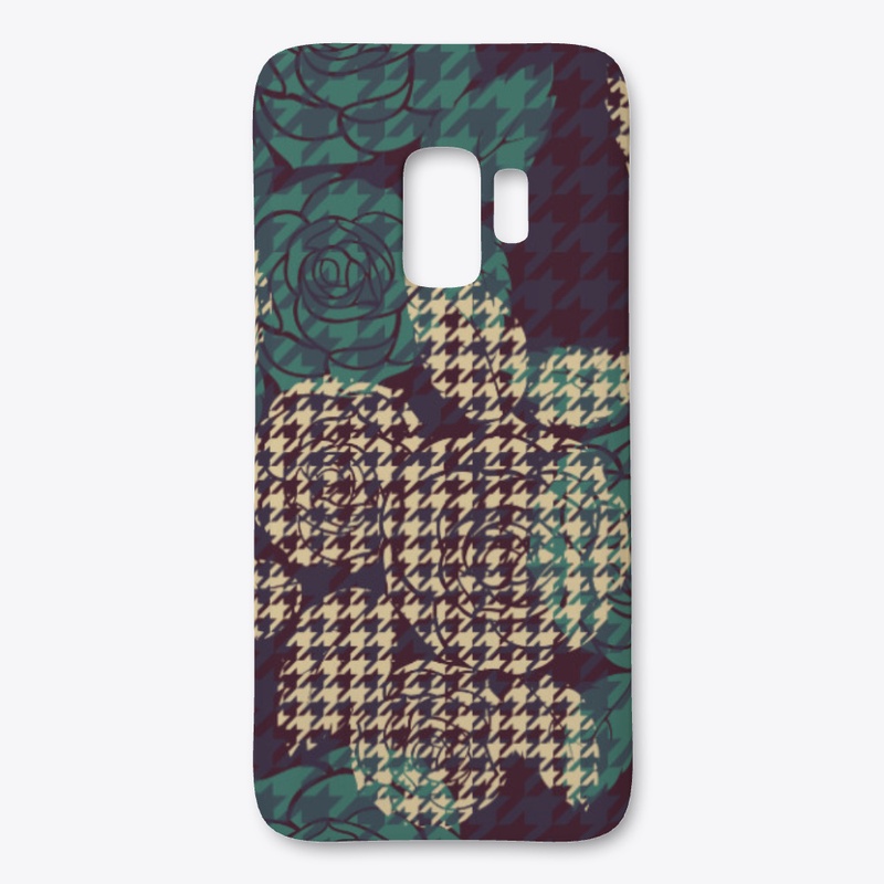 colored houndstooth-with-roses case 