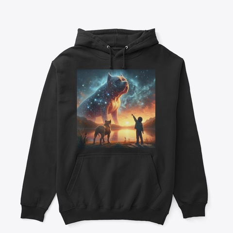 American Bully, Boy & Constellation Black T-Shirt Front