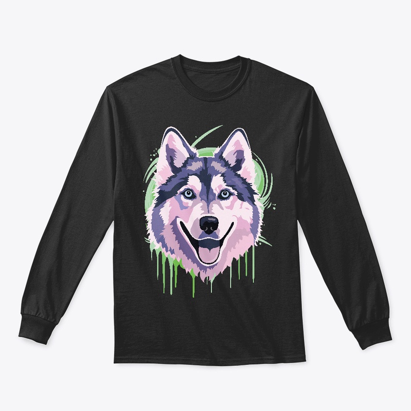 cute purple colored Siberian Husky Dog