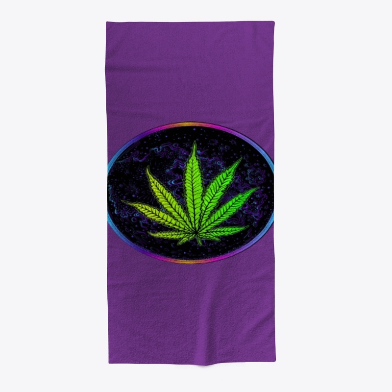 Rainbow Colors Marijuana Leaf  Globe  
