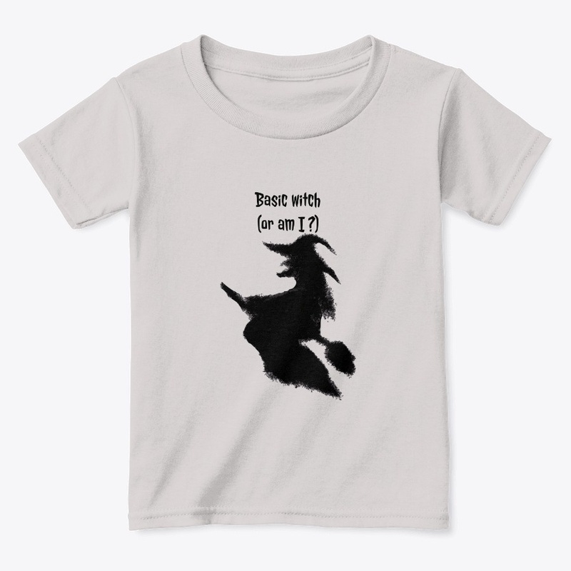 Funny basic witch on a broomstick