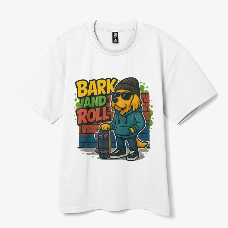 Bark and Roll Hipster Dog Tee