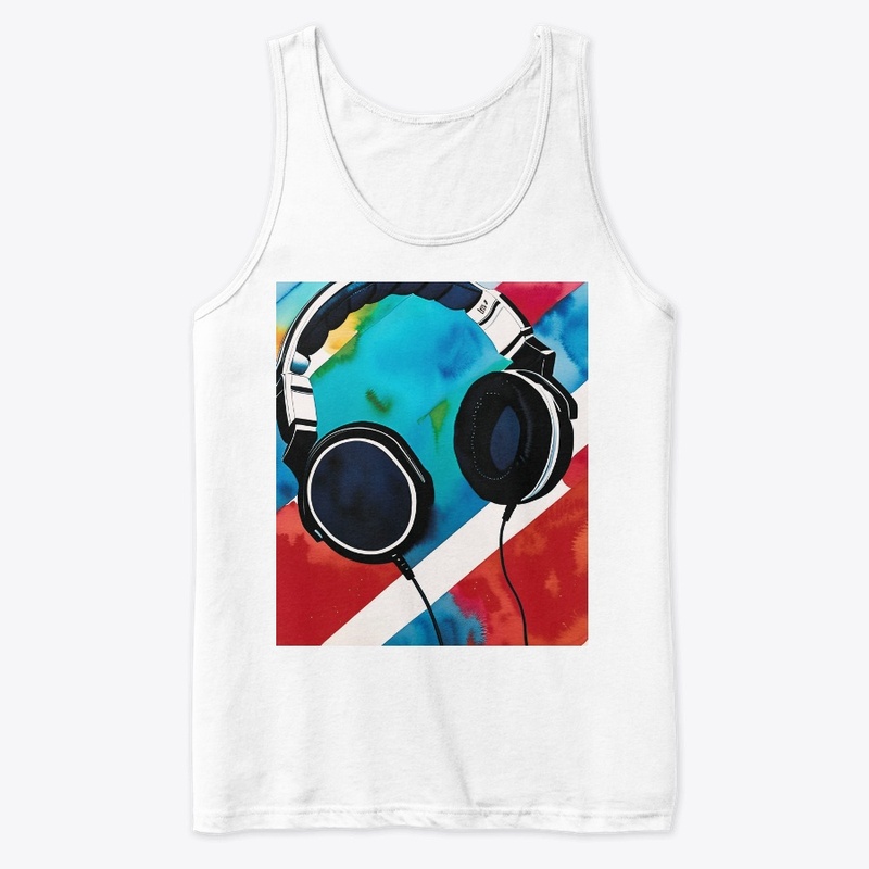 80s Headphones In Primary Colors