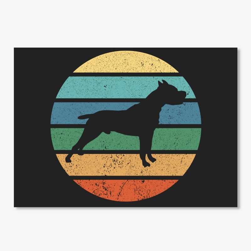 Retro Pitbull Silhouette Design