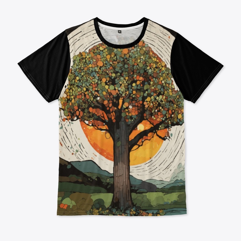 All over printed tree t-shirt 
