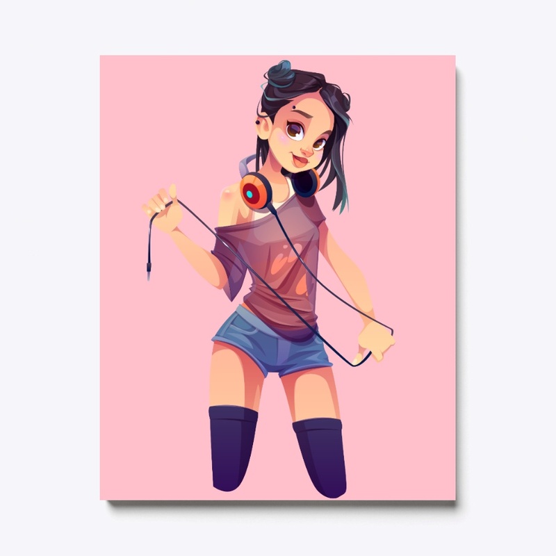 DJ Woman with Headphones 