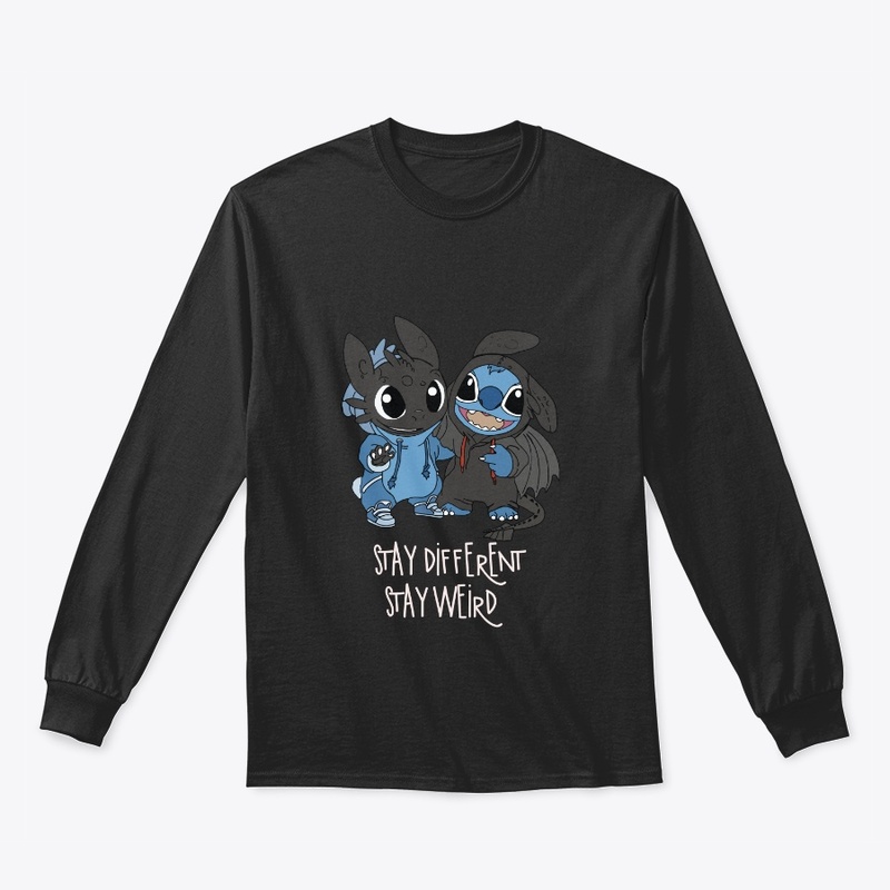 Cute Stitch and Toothless T-shirt