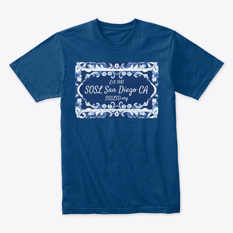 SOSL pottery blue wrap tee shirt