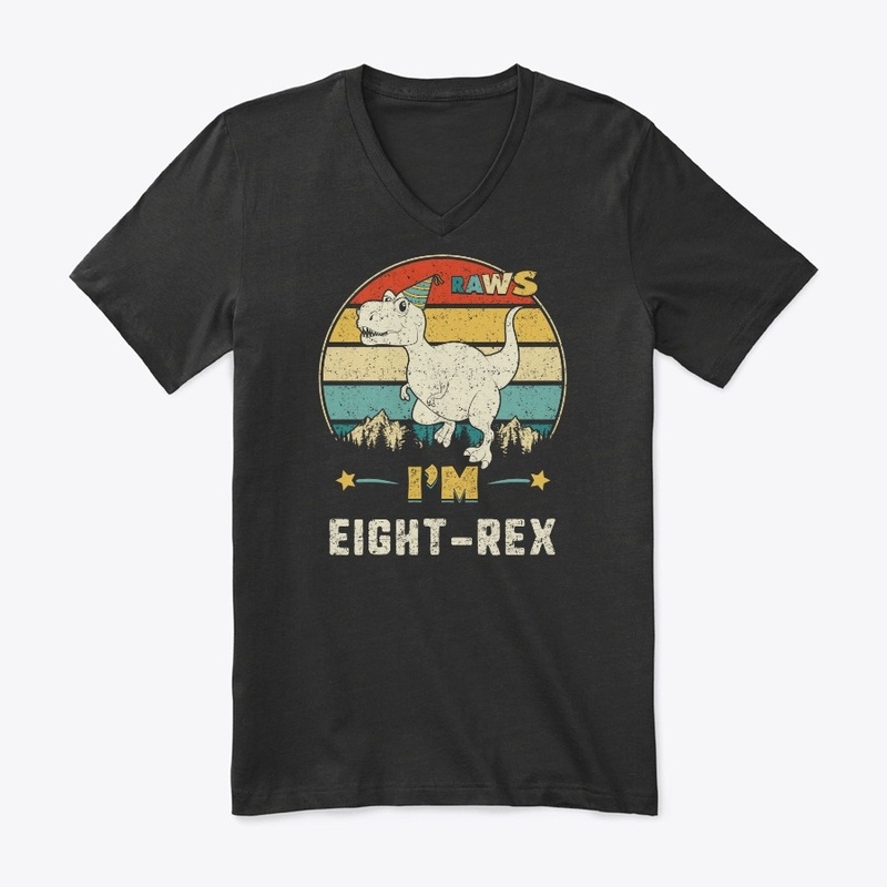 Kids I'm Eight-rex 8rd Birthday Boy T Re