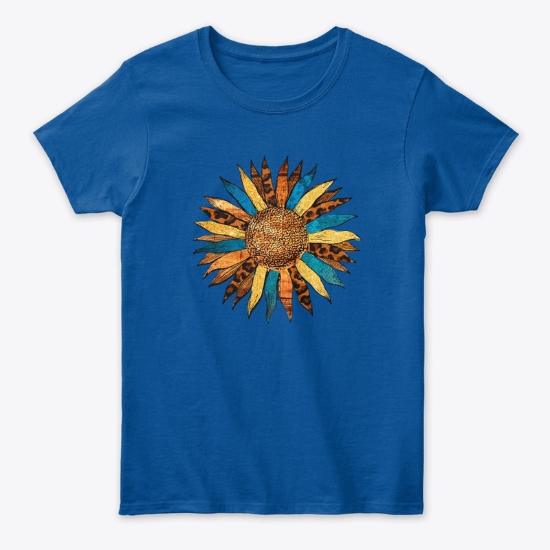 Sunflower with leopard print