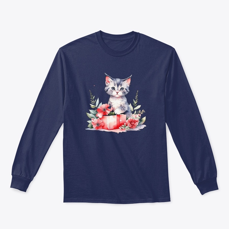 Adorable Kitty with gift