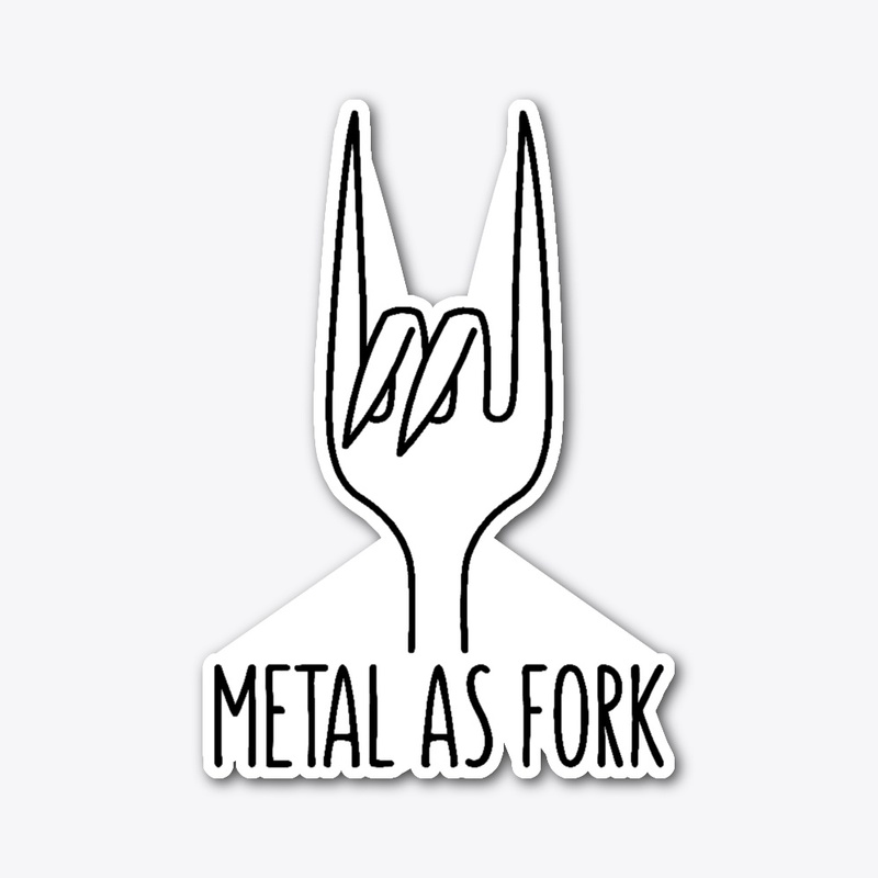 Metal as Fork Black Line Devil Horns