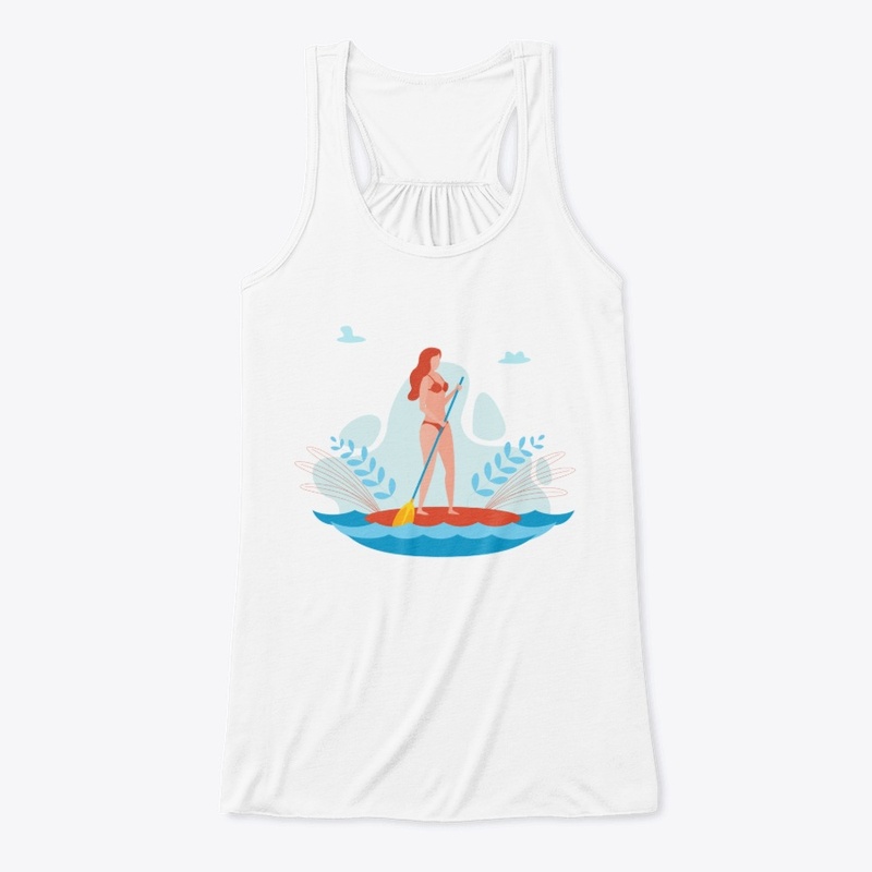SUP paddle board woman illustration