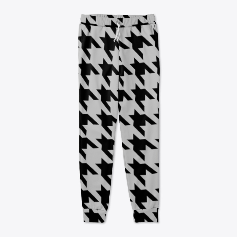 Gray and black houndstooth