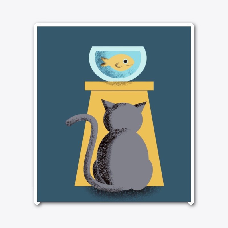 a fish and a cat