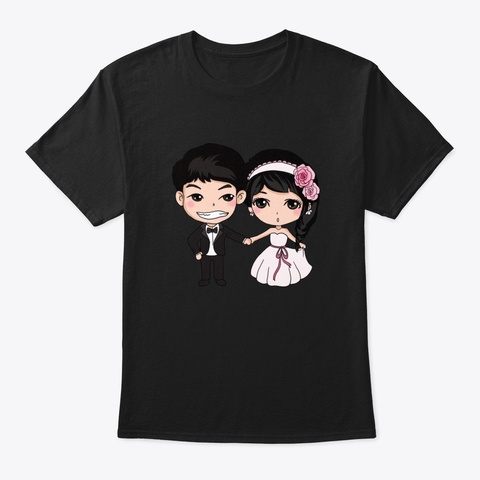 Just Married Ti25g Black T-Shirt Front