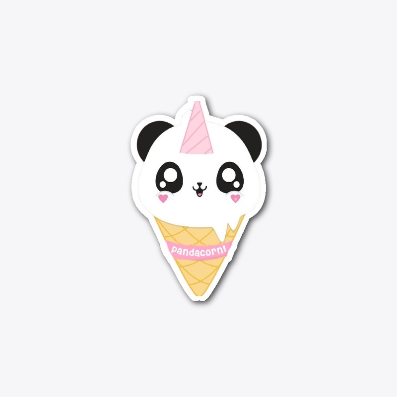 cute panda corn die cut sticker