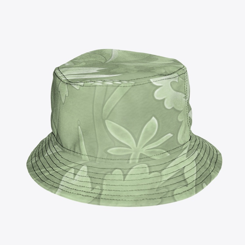 Sage Green Arts & Crafts Floral Pattern