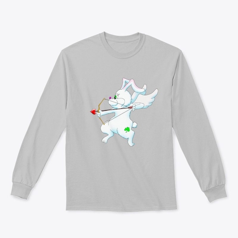 Easter Bunny Cupid with Shamrock Tattoo