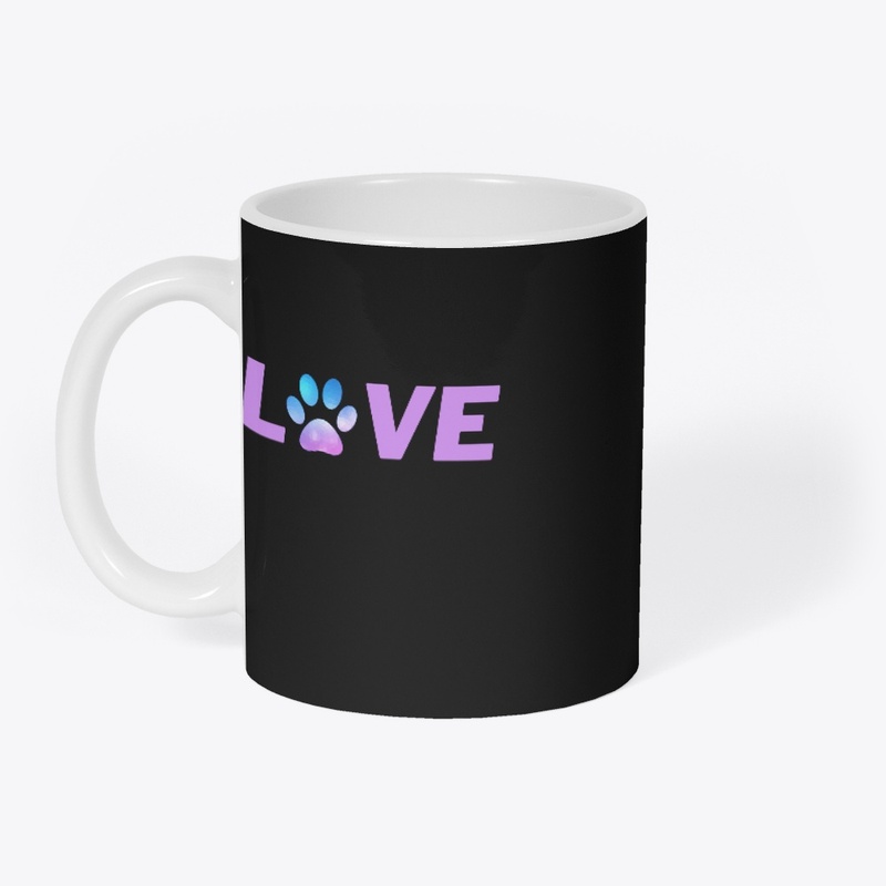 cute dog paw print love t shirt