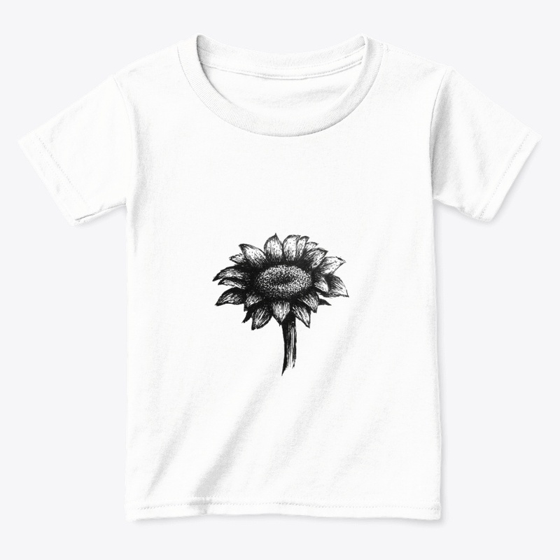 Sunflower black and white art