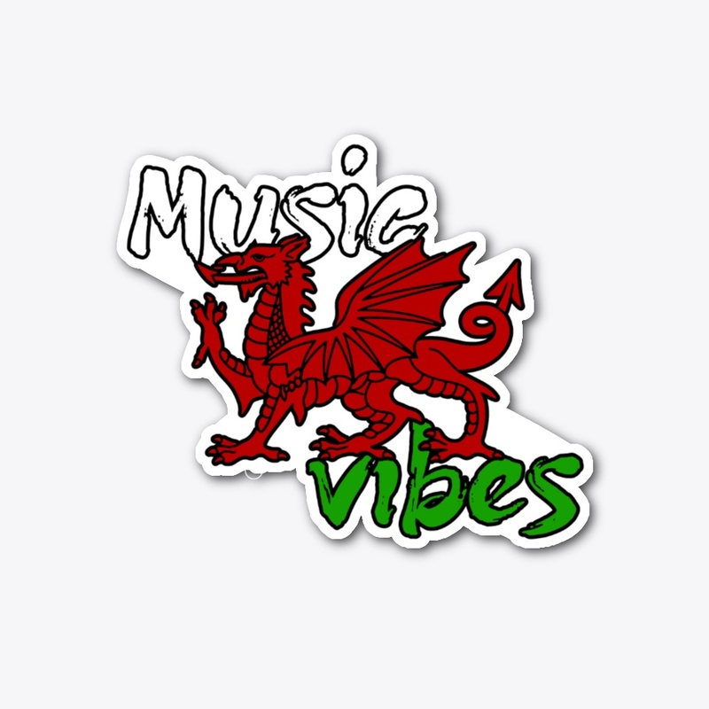 Welsh Dragon Music Vibes Sticker