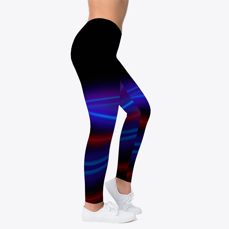 Women Black Leggings with bold Strips