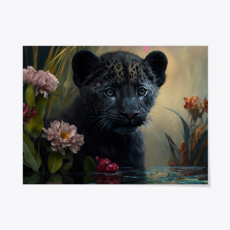 Black lion cub