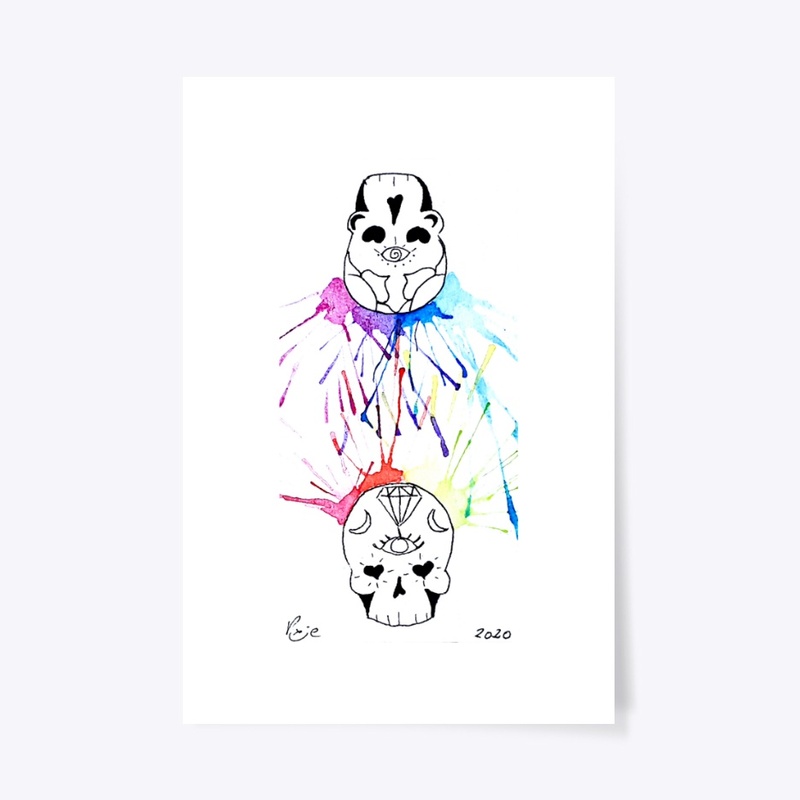 Rainbow Love Skulls