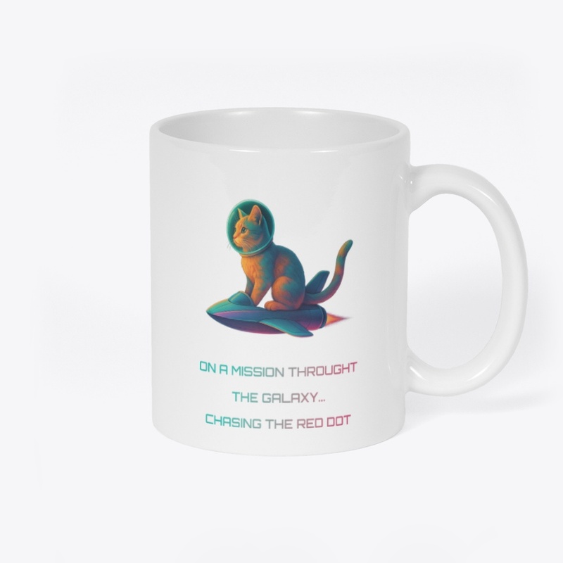 Cosmic Cat Mug– Chase the Red Dot