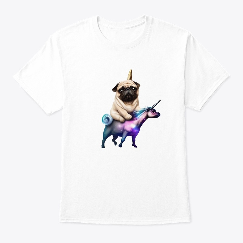 Pugacorn Riding Cosmic Unicorn