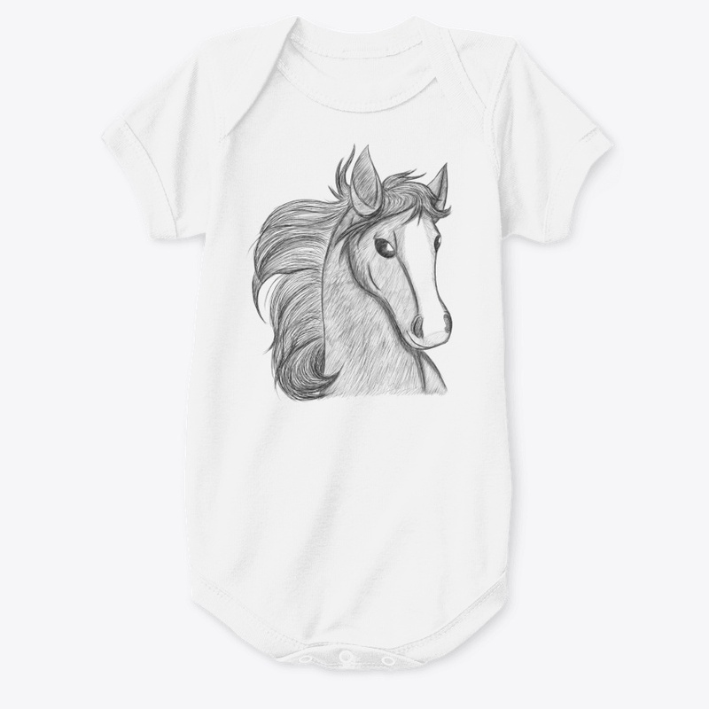 Horse Headshot Sketch Kids (More Colors)