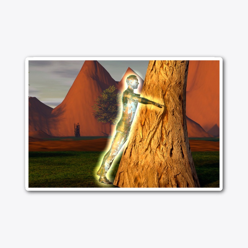Man hugging tree