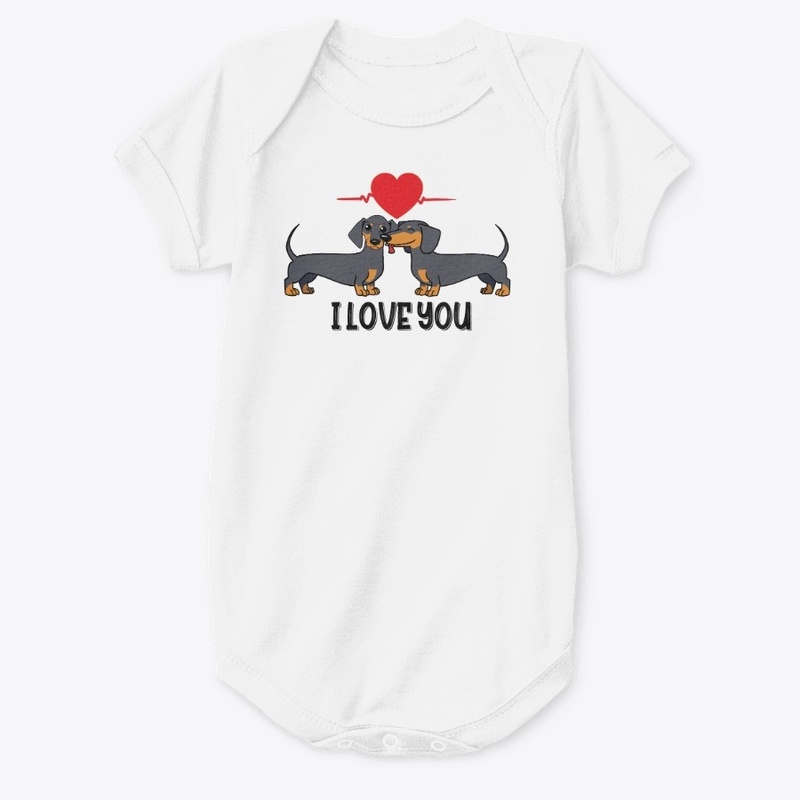 I Love You Cute Dachshund Couple