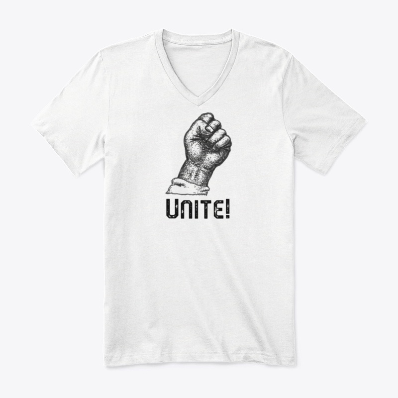 Raised Fist with the Word Unite