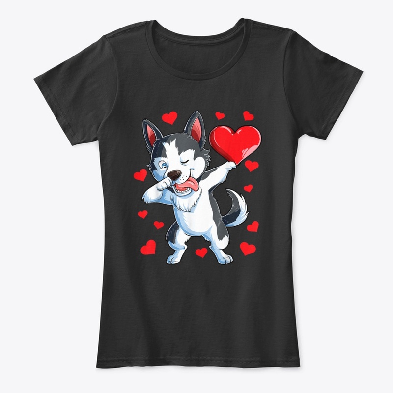 Dabbing Siberian Husky Valentines Day