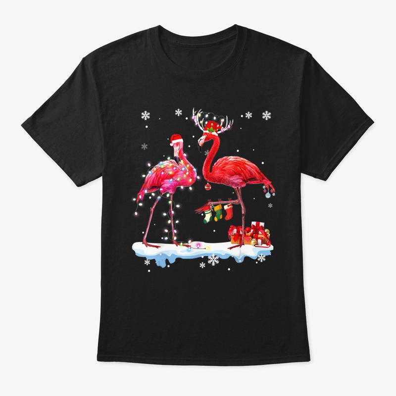 FLAMINGO CHRISTMAS TREE SANTA HAT XMAS L