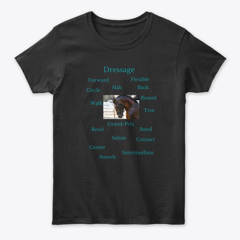 Dressage Womens Tee Shirt/blue print