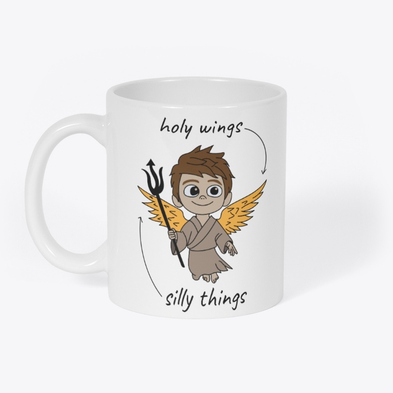 Celestial Child Angel with Golden Wings