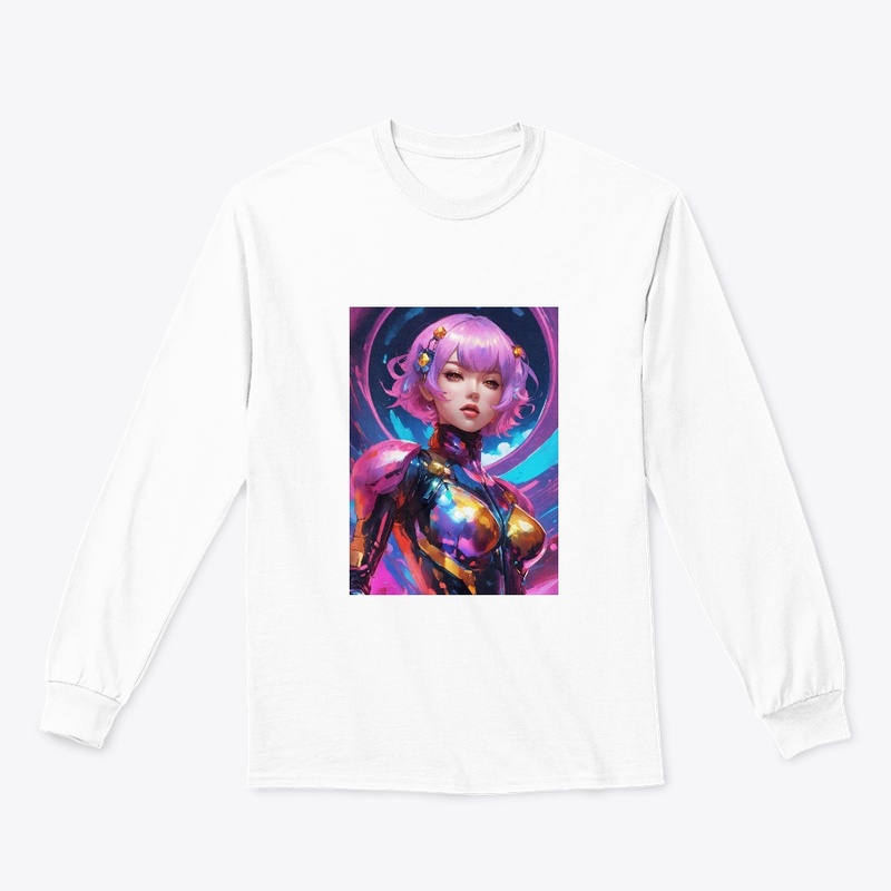 Chaotic maximalist anime illustration